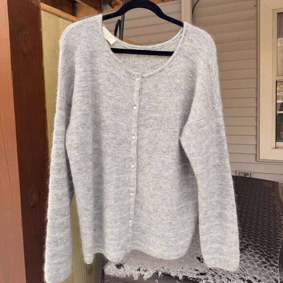 Sezane Gaspard Grey & Silver Knit Cardigan - Picture 6 of 10